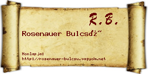 Rosenauer Bulcsú névjegykártya