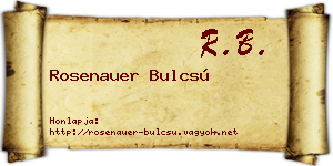 Rosenauer Bulcsú névjegykártya
